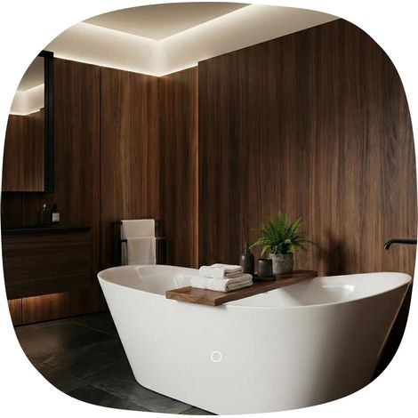 Specchio Rea Top 70X70 Transparent 70X70 Led