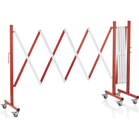 Barrière rétractable en Aluminium rouge et blanc raya L 4000 mm H 1000 mm - Was Germany