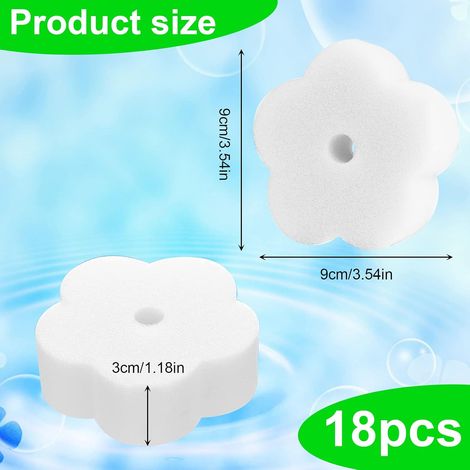 Set mit 18 saugfähigen Pool- und Spa-Schwämmen in Blütenform aus wiederverwendbarem Schaumstoff zur Aufnahme von Öl und Schmutz in Whirlpools. (1/4)