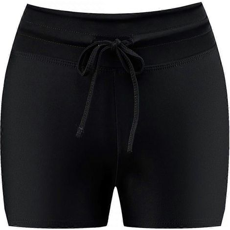 Short de bain taille haute pour femme, bas de maillot de bain, shorty, bikini, short de plage, noir, M (1/5)