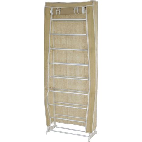 [NON UTILIZZATO] Scarpiera in tessuto modello T349 molto pratico 9 ripiani 18x52x140cm avorio