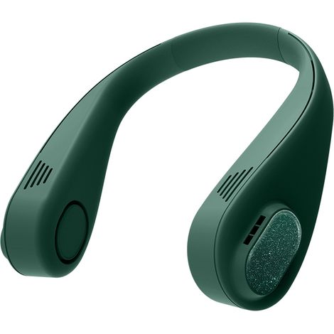 Ventilador de cuello sin aspas, doble turbo, portátil, tres velocidades ajustables, recargable por USB. (1/5)