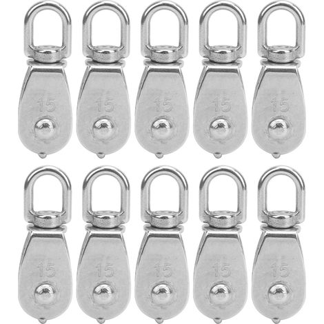 10 poulies M15 en acier inoxydable 304 antirouille pour levage de grue, lot de 10 pièces (1/5)