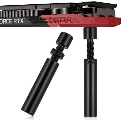 Support Carte Graphique Réglable, 2 pcs GPU Support, Support Carte Graphique, GPU Holder 75mm-120mm, pour Ordinateur de Bureau, Noir (1/5)