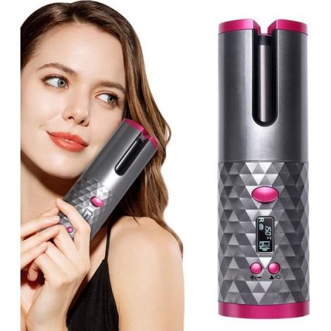 Bigoudi Automatique - Fer À Friser Sans Fil En Céramique - Rechargeable USB - Température Réglable 140-200°C - Pour Cheveux Secs - 1 Pièce (1/4)