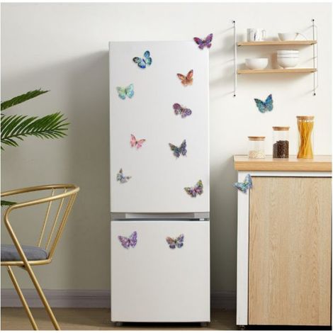 Stickers - Stickers muraux papillons - Stickers muraux à faire soi-même - Accessoires créatifs pour la chambre(Rose, 10 stickers) (1/4)