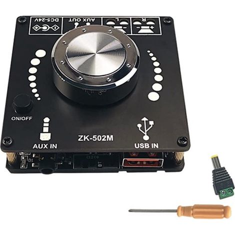 Amplificateur numérique Bluetooth 5.0 puissant de 100 W pour home cinéma - Entrées AUX et USB (1/5)