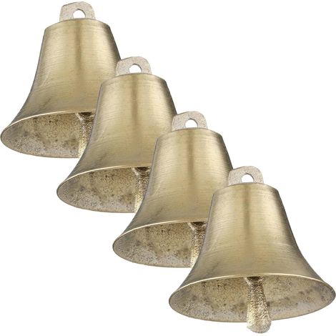 Cloches Métalliques Style Vintage en Cuivre pour Bétail Lot de 4 Légères et Décoratives Adaptées Pâturage Présent (1/5)