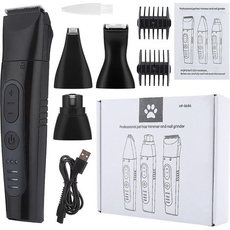 quatre En Un Tondeuse Pour Chien Rasoir Pour Chiens Chat Faible Bruit Pour Tailler Les Poils De Chien Autour Des Pattes, Des Yeux, Des Oreilles, D (1/5)