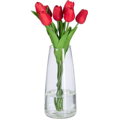 Grand Vase décoratif, pour Vos Fleurs, en Verre, Dimensions H x D : 21,5 x 10 cm, Transparent (1/5)