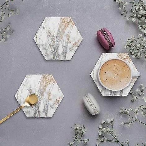 Dessous de verre absorbants pour table en bois avec support en métal, décoration rustique pour salon et bar. (1/5)
