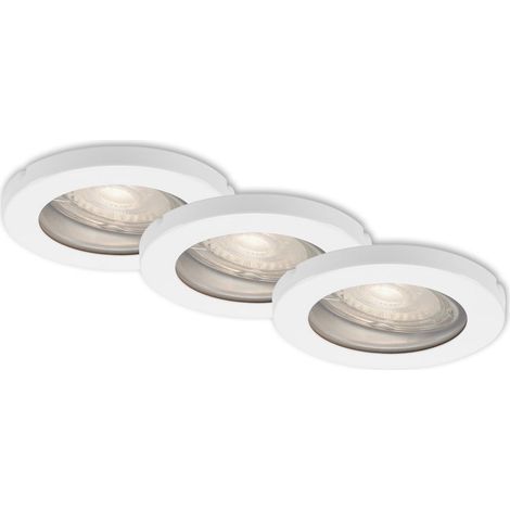 LED Einbauleuchten 3er Set GU10 IP65 5 W weiß Metall-Kunststoff Briloner
