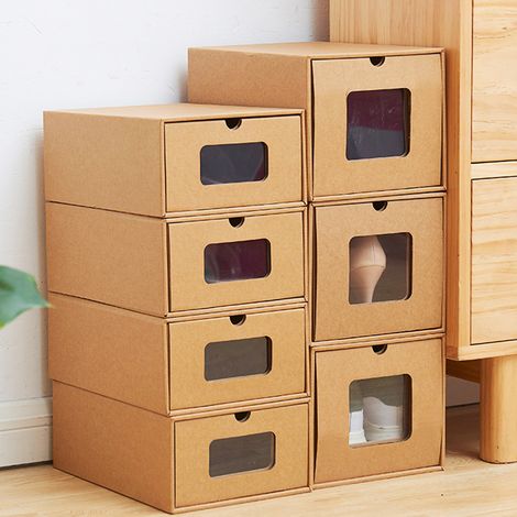 2 morceaux de papier transparent boîte à chaussures tiroir type stockage boîte à chaussures boîte de rangement de chaussures pour hommes et femmes 3523.513.5 cm (1/4)