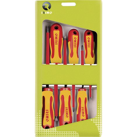 Satz von 6 Schraubendrehern 1000v 4 Flach, 2ph Karton 459v-6-c irimo