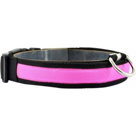 1 Collier LED Rechargeable Nylon Lumineux Chien Petit Moyen Grand Soirée (1/5)