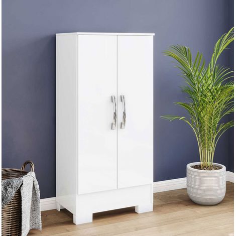 Befara – Armoire blanche 3 étagères 51x31,5x100,5 cm – Mélamine haute résistance – Protection contre l'humidité – Fixation murale recommandée (1/4)