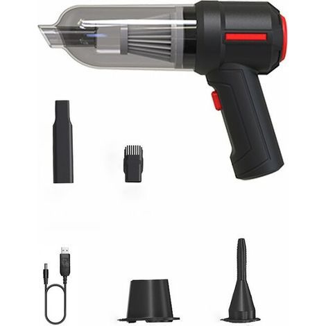 Aspirateur à main, sans fil, rechargeable, puissance 45 W, 9 000 PA, 2 000 mA, noir (1/5)