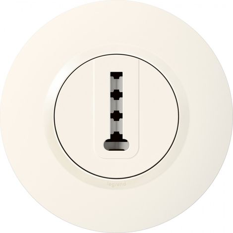 Prise téléphone en T dooxie livrée avec plaque ronde blanche et griffes emballage blister (095058)