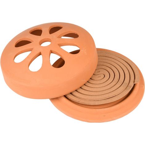 Esschert Design – Spirales citronnelle terre cuite anti-moustiques – Répulsif efficace pour soirées d'été – Dimensions 15 cm x 15 cm x 6 cm (1/6)