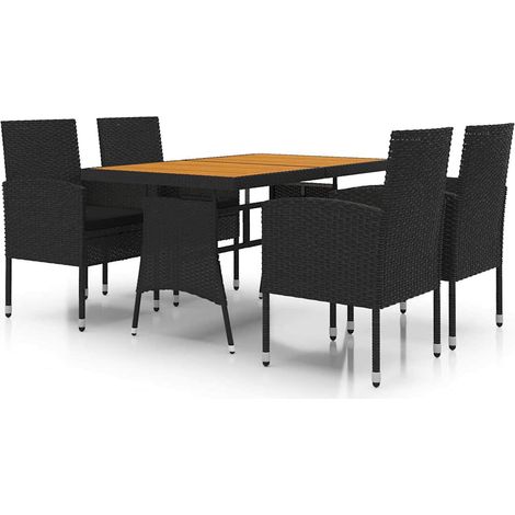 Maison Exclusive - Set da Pranzo per Esterni 5 pz in Polyrattan Nero (1/5)