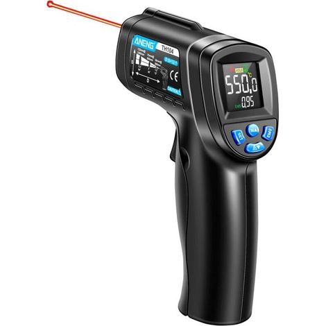 Termometro a infrarossi, -50°C 550°C (-58°F 1022°F) Termometro laser senza contatto con emissività regolabile, termometro per cucina/pizza/barbecue/industria (non per uso umano) (1/5)
