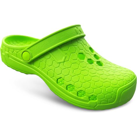 TAMS® Unisex Gartenclogs mit Schnalle"Hex Clap" aus weichem EVA Hellgrün 36