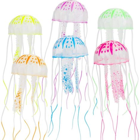 décorations lumineuses pour aquarium, imitations de méduses, plantes aquatiques, petites méduses fluorescentes en silicone, accessoires de décoration (1/5)