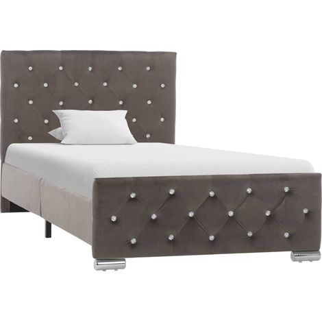 Estructura de cama sin colchón terciopelo gris 90x200 cm vidaXL (1/5)