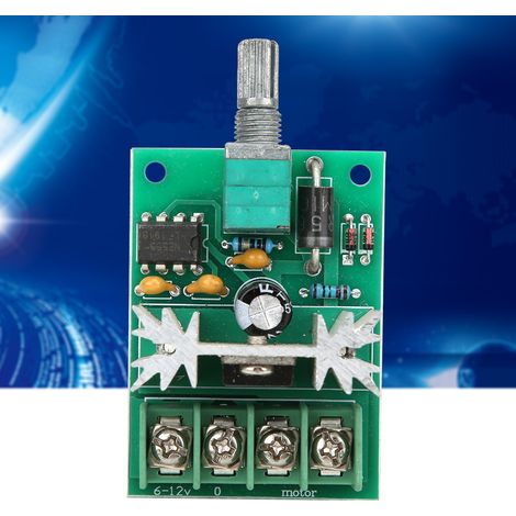 PWM-Drehzahlregler für Gleichstrommotoren, aus Aluminiumlegierung mit Drehknopf, 6–12 V DC, 6 A (1/5)