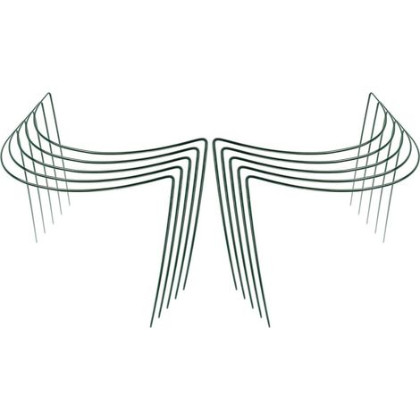 10 tuteurs pour arbustes semi-circulaires, 40 cm Ø, 100 cm H, verts