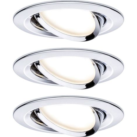 Paulmann 93488 Nova Spot encastrable jeu de 3 LED LED 18 W chrome (brillant) (1/5)