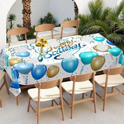 Nappe rectangulaire épaisse et imperméable à motif ballons d'anniversaire, motif quatre saisons, référence 5284, 152 x 305 cm (1/3)