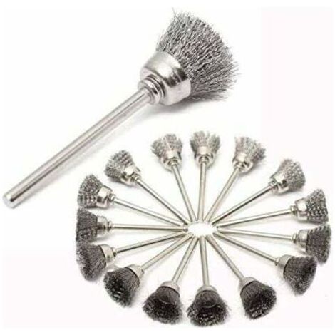 Ensemble de 45pcs Fil d'acier Inoxydable Brosse Métallique de Forage Brosses Dremel Accessoires de Outils Rotatifs pour Nettoyage Polissage (1/4)