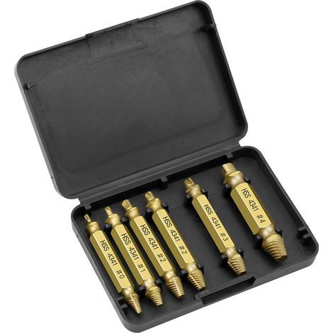 Lntyq 6pcs Kit Extracteur Vis Endommagé à Tête et Extracteur de Boulons pour Retirer les Vis Cassées(Doré) (1/5)