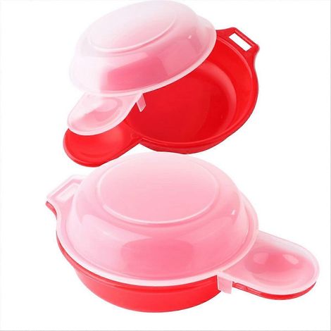 Ensemble de 2 appareils à œufs pour micro-ondes, cuiseur à œufs, hamburgers et omelettes en 1 minute, accessoire de cuisine - JBMEDIA (1/4)