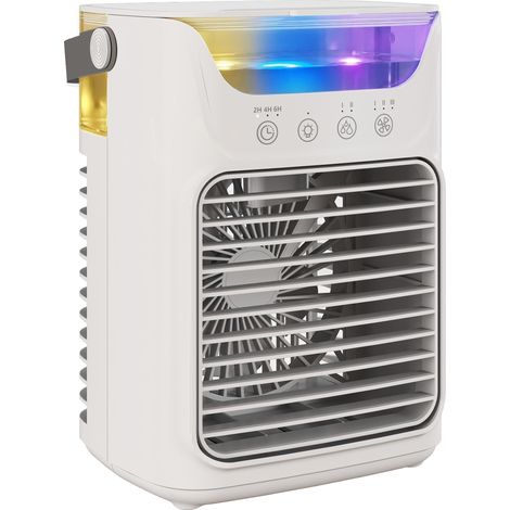HOMCOM 4-in-1 Mini Air Cooler, Portable Air Conditioner for Bedroom, Grey
