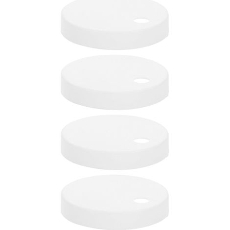 4 x Hinge Covers (Diameter 45mm) - Universal White Plastic Rosettes - Replacement Caps for Toilet Bolts and Bathroom Fixings (1/5)