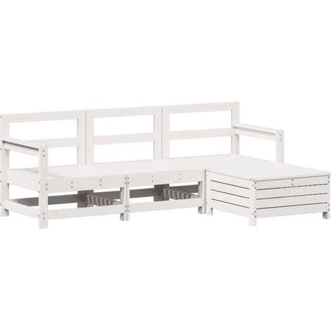 Maison Exclusive - Set Salotto da Giardino 4 pz Bianco in Legno Massello di Pino