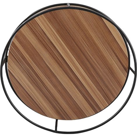 Étagère de rangement tournante cuisine bois fer présentoir à épices (1/4)