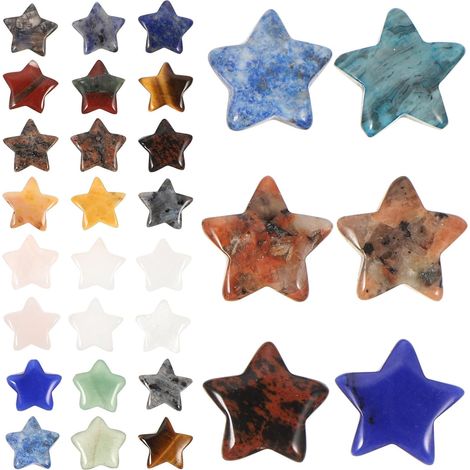 Lot de 30 Pierres Décoratives Naturelles D'étoile Multicolores, Décoration Intérieure Élégante pour Maison et Bureau, Accessoires de Décoration en Pierre pour Objets Décoratifs (1/5)