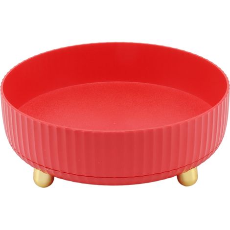 Estante de almacenamiento giratorio de 360° - Organizador redondo para cosméticos y especias - Bandeja giratoria para armario de cocina/despensa - Modelo pequeño rojo