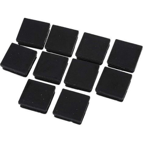 Bouchons d'extrémité noirs pour tubes carrés en plastique 40 mm x 40 mm (10 pièces) (1/5)