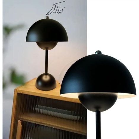 Flower pot shaped table lamp with USB charging cable, 3-color dimmable touch table lamp, pretty shaded dome, reflector lamp for bedside table, bedroom (1/4)