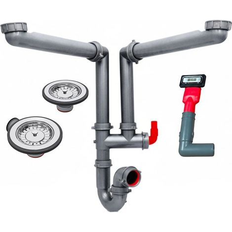 Kit complet siphon et vidage manuel FRANKE pour évier de cuisine 2 cuves