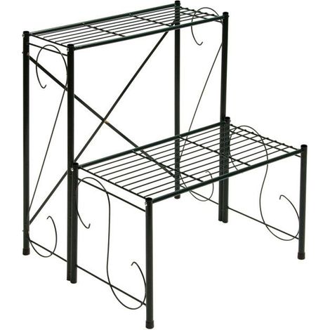 Étagère pour plantes en métal 2 niveaux