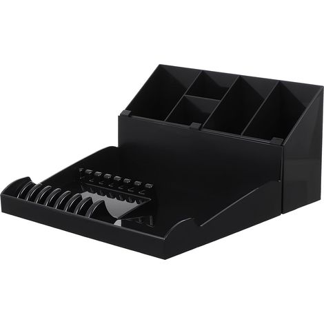 Organisateur de Coupe de Cheveux Noir en Abs pour Coiffeur Professionnel, Support de Rangement Compact pour Ciseaux et Accessoires de Coiffure à Domicile (1/5)