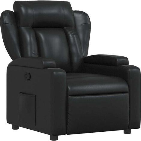 Chaise longue en cuir synthétique noir – Lit d’appoint moderne, convertible en canapé, design ergonomique et confortable pour salon ou chambre (1/5)