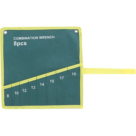 Sac de rangement en toile à poches multiples enroulable pour outils, pinces et clés (8 poches) (1/5)