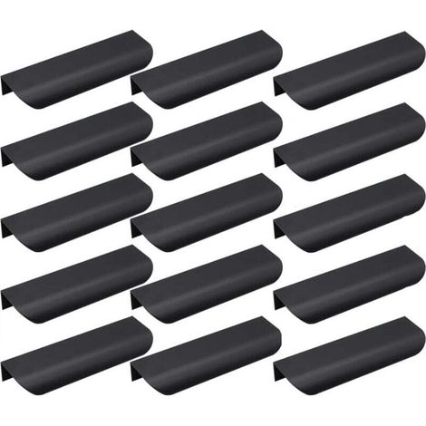 15 pcs Poignée d’Armoire, Invisible Poignées Meuble Tiroir, Poignées de porte Dissimulées Poignée Encastrée Affleurante Pour tiroirs portes d'armoires,Commode, Distance du Trou-96mm