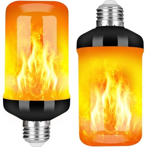 Ampoule À Effet Flamme LED - 3 W - Base E26/E27 - 4 Modes (Flamme/Fondu/Général/Inversé) - Lumière Orange - Pour Intérieur Et Extérieur - 1 Pièce (1/5)